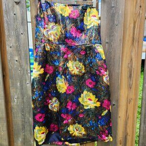 J. Crew Mini Floral Print Cocktail Dress Women's Size 14 BNWT SIDE POCKETS SILK